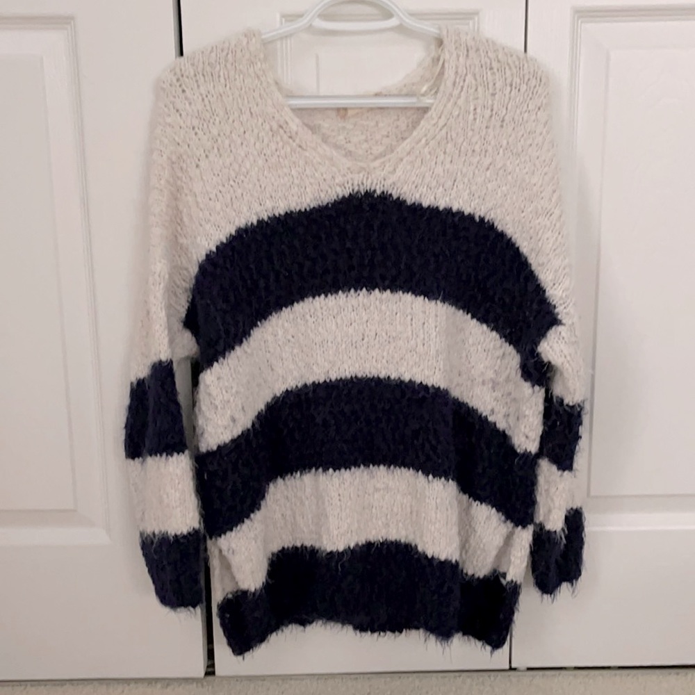 Striped Altar’d State popcorn/fuzzy knit sweater